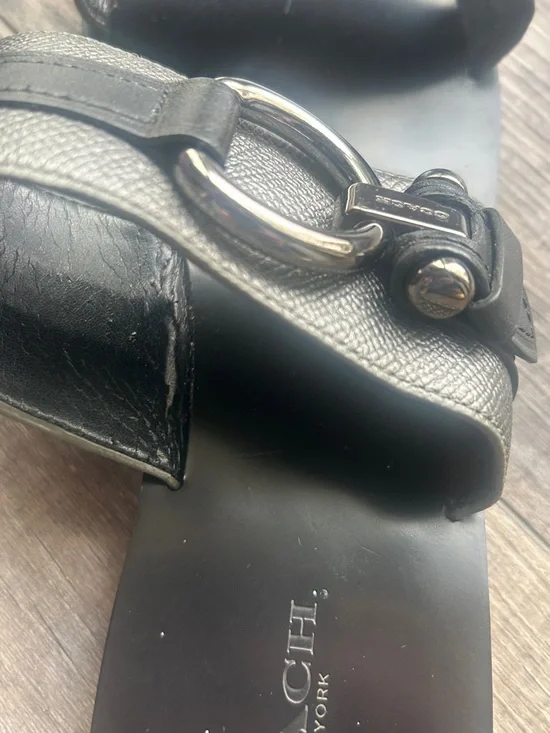 Coach Black Leather Slide‎ Sandals - Picture 6 of 8